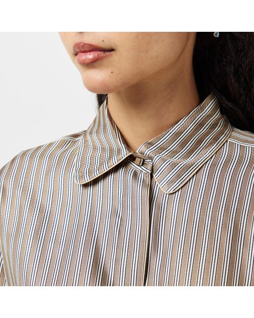 Max Mara Gray Striped Shirt