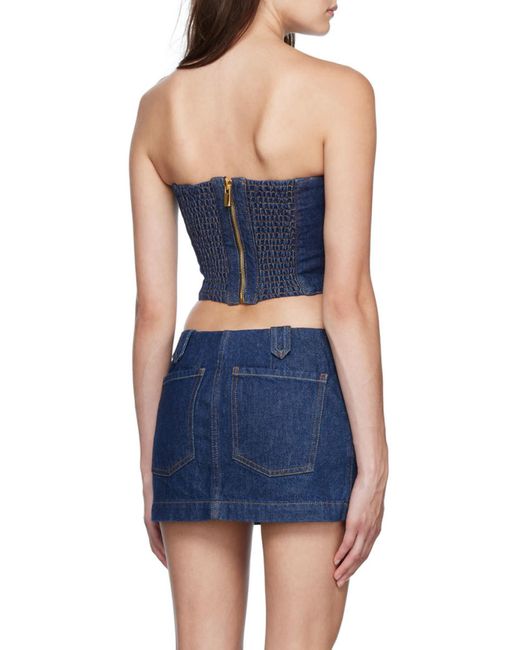 Magda Butrym Blue Denim Corset Top