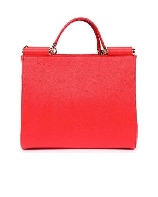Dolce & Gabbana Red Logo Details Handbag