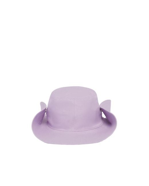 The Attico Purple The Logo Embroidered Wide-Brim Hat
