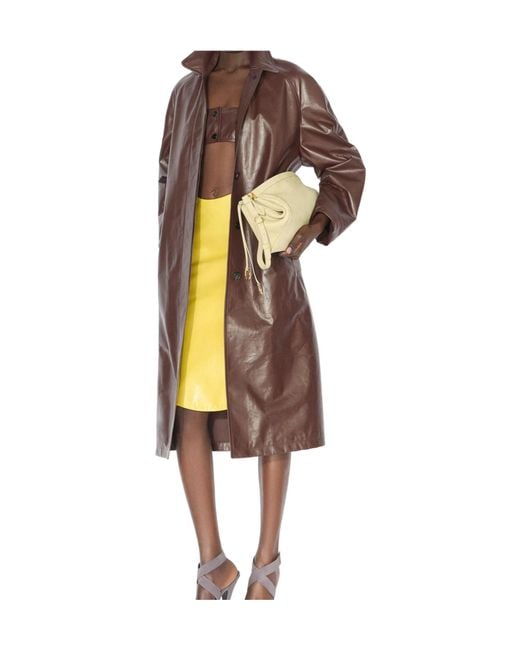 Alaïa Yellow Alaïa Soft Lambskin Pencil Skirt
