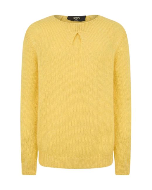 Fendi Yellow Crewneck Sweater for men