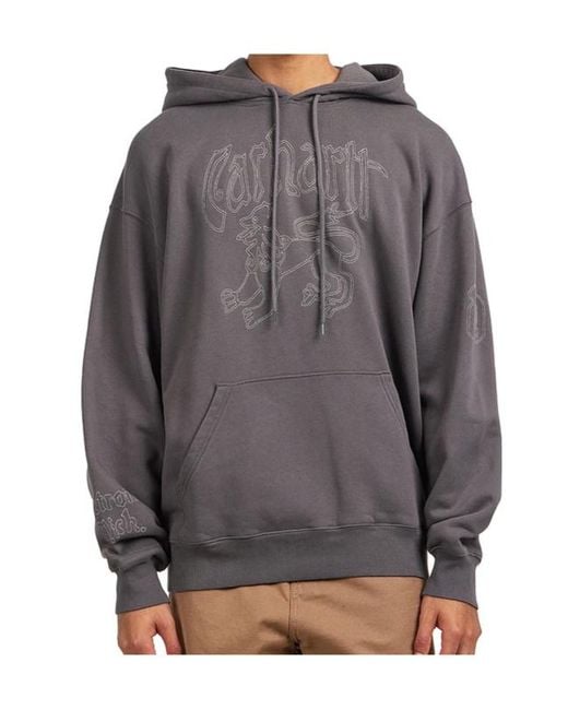 Carhartt Gray Graphic Hooded Sweatshirt for men