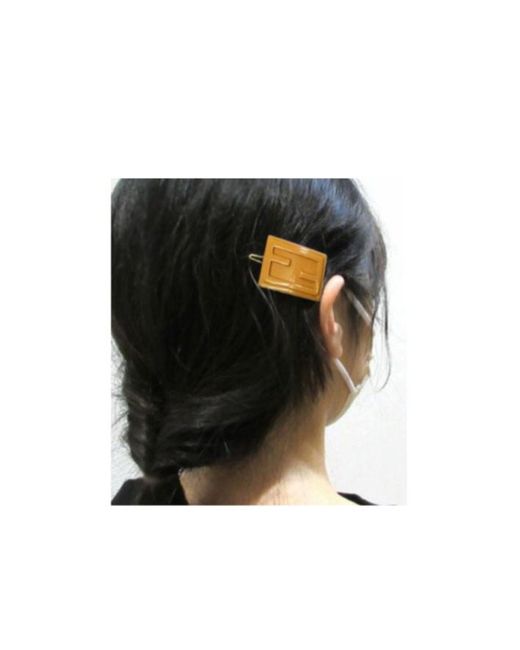 Fendi Multicolor Logo Rectangular Hairpin