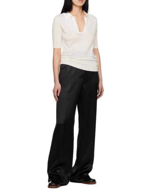 Gabriela Hearst White Short-Sleeved Polo Shirt