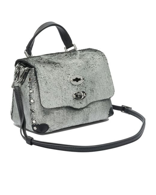 Zanellato Gray Baby Postina Twist Lock Shoulder Bag