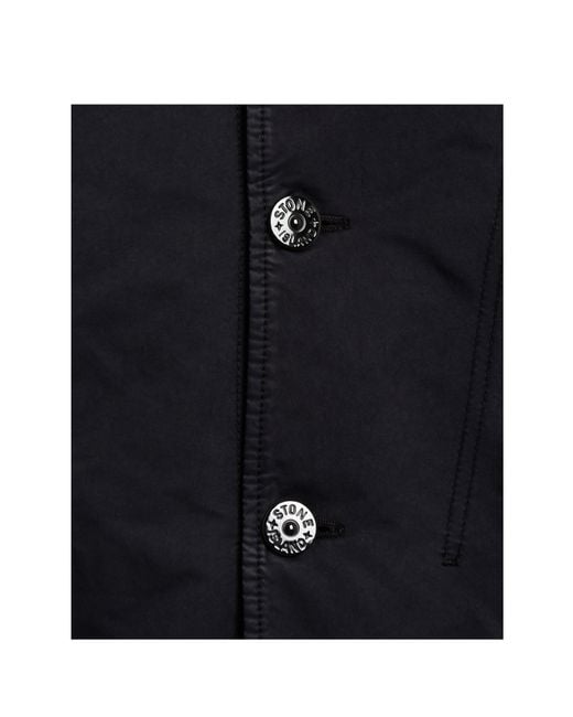 Stone Island Blue Compass Patch Padded Jacket for men