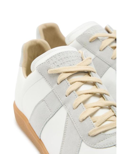 Maison Margiela White Replica Panelled Leather Sneakers