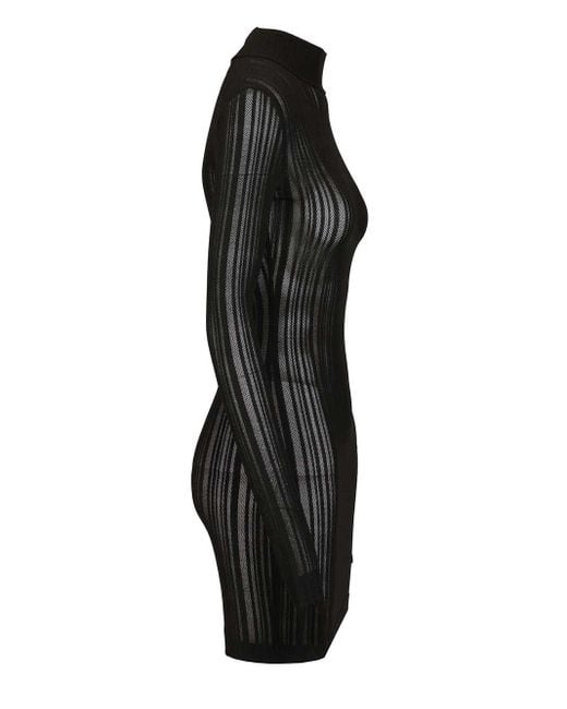 Amazuìn Black Lydia Ribbed Mini Dress