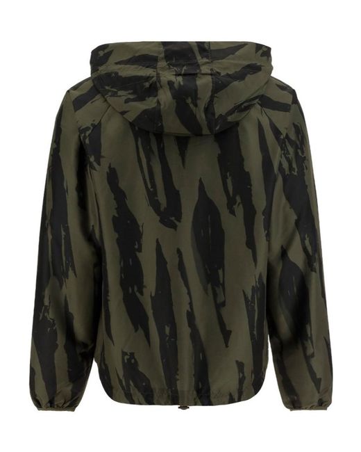 KENZO Black Camouflage-Print Logo Patch Jacket for men