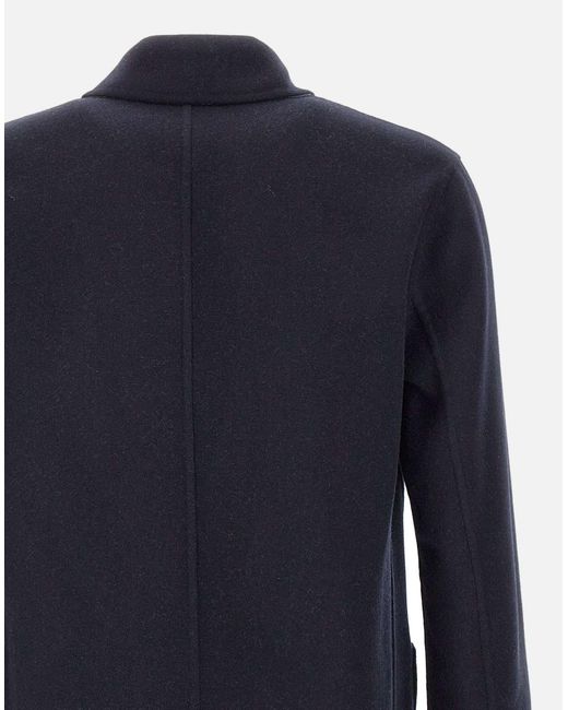 Eleventy Blue Double-Sided Reversible Coat for men