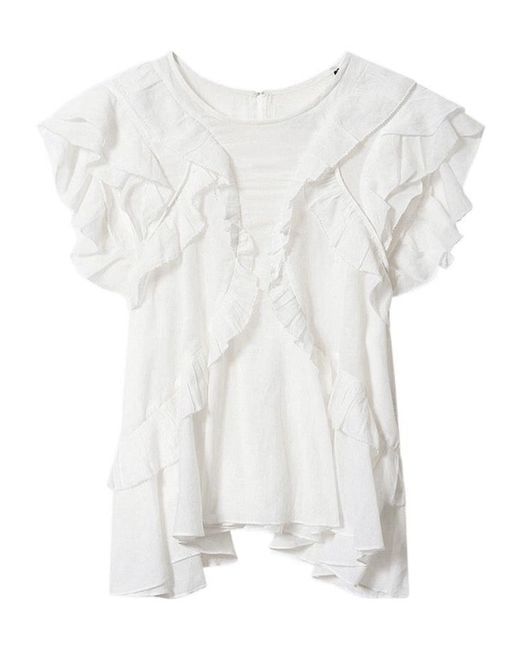 Isabel Marant White Nalou Top