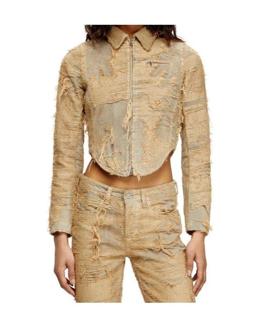 DIESEL Natural De-Nea-Fsg Slim Distressed Denim Jacket