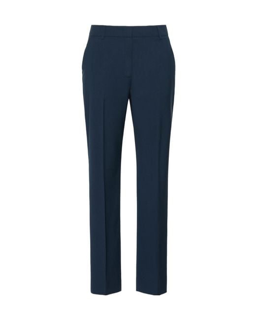 Weekend by Maxmara Blue Stretch Wool Cigarette Trousers
