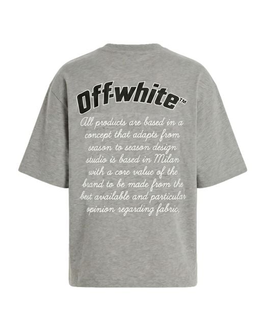 Off-White c/o Virgil Abloh Gray Loose-Fitting T-Shirt With Contrasting Logo for men