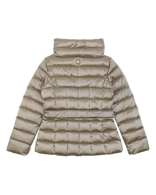 Weekend by Maxmara Gray Lace Up Quilted Down Jacket