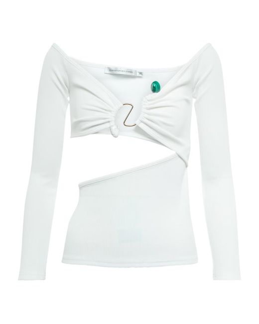 Christopher Esber White Circular Cutout Top