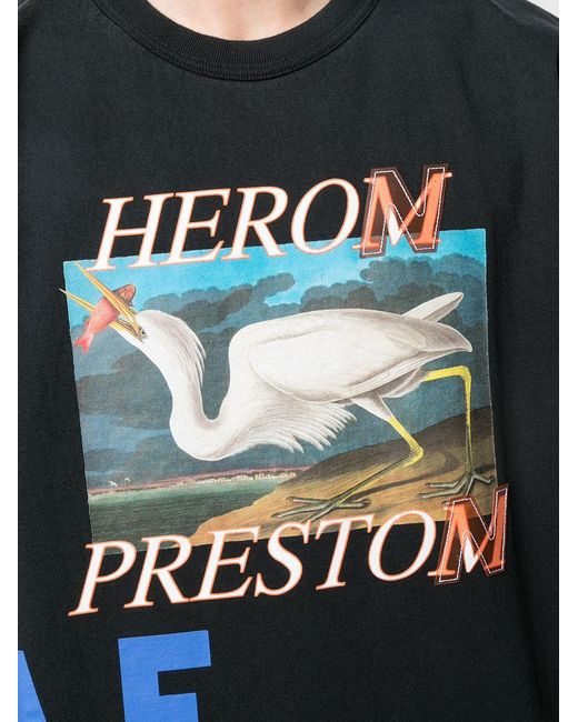 Heron Preston Black Logo Print Short-Sleeved T-Shirt for men