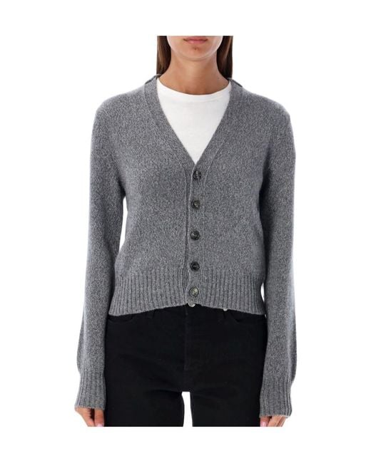 AMI Gray Long Sleeved Button-Up Cardigan