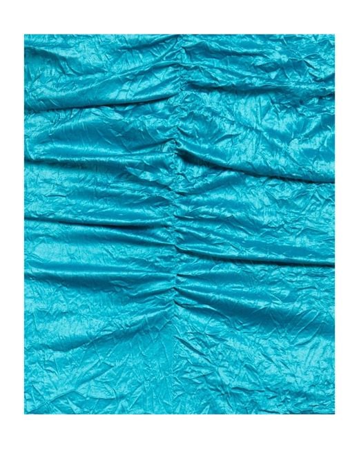Ganni Blue Solid Color Satin Dress