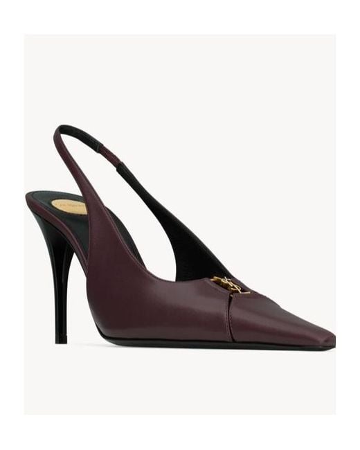 Saint Laurent Brown Babylone Breteuil Slingback Pumps