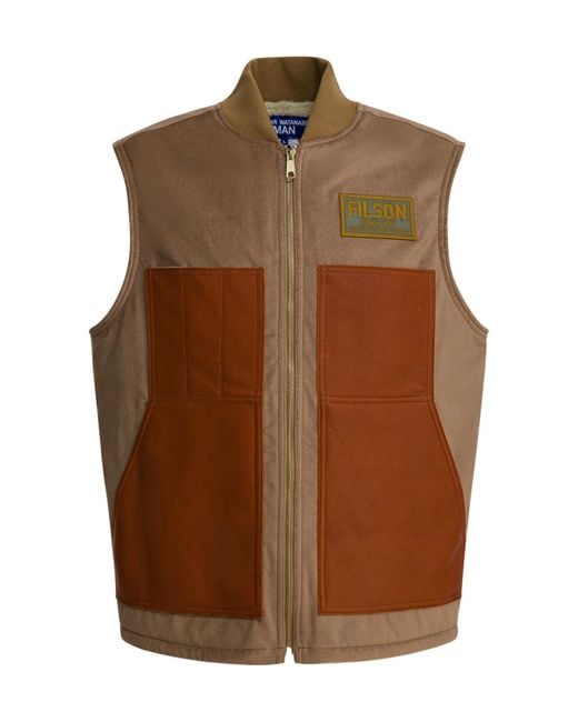 Junya Watanabe Brown Logo Zip-Up Vest for men