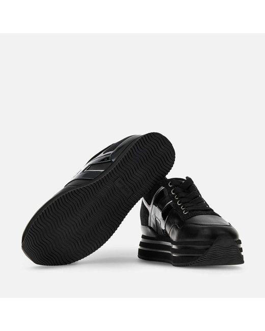 Hogan Black H483 Lace-Up Sneakers