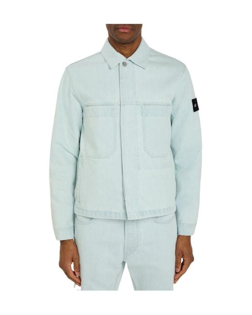 Stone Island Blue Denim Jacket for men