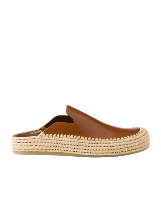 Prada Leather Mules in Brown for Men | Lyst