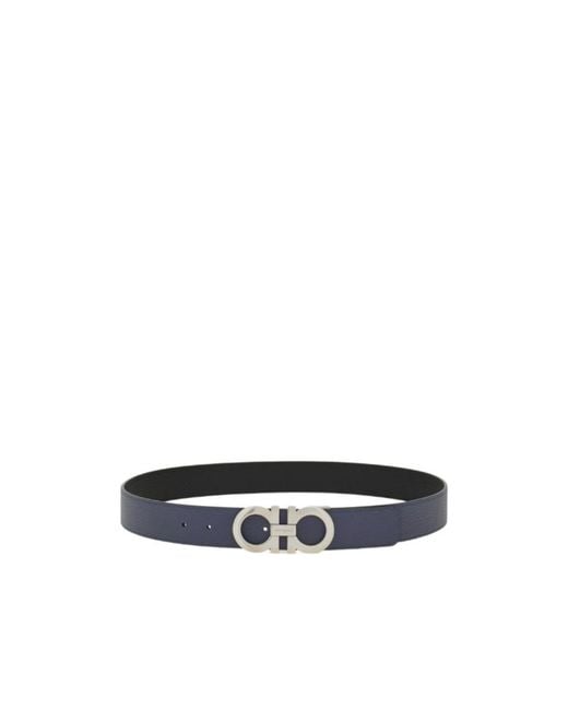 Ferragamo White Ferragamo Reversible Gancini Buckle Belt for men