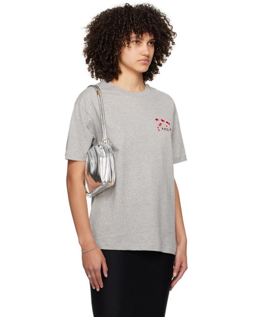A.P.C. Gray T-Shirt With Round Neck And Short Sleeves