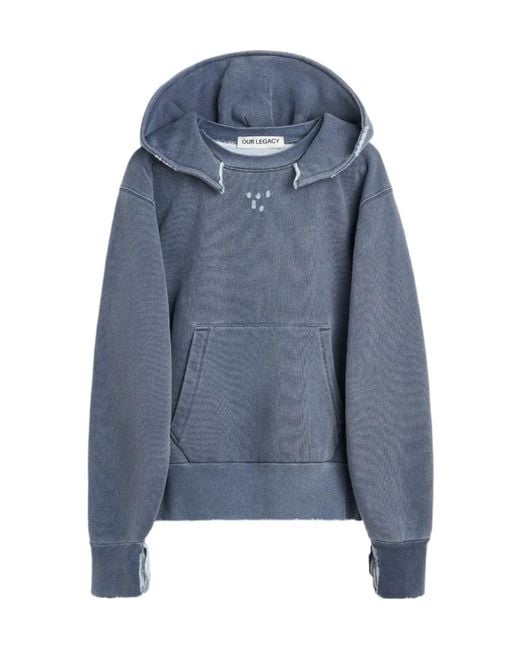 Our Legacy Blue Faded Effect Hoodie