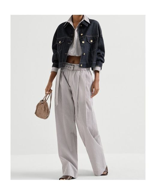 Brunello Cucinelli Blue Long-Sleeved Denim Jacket