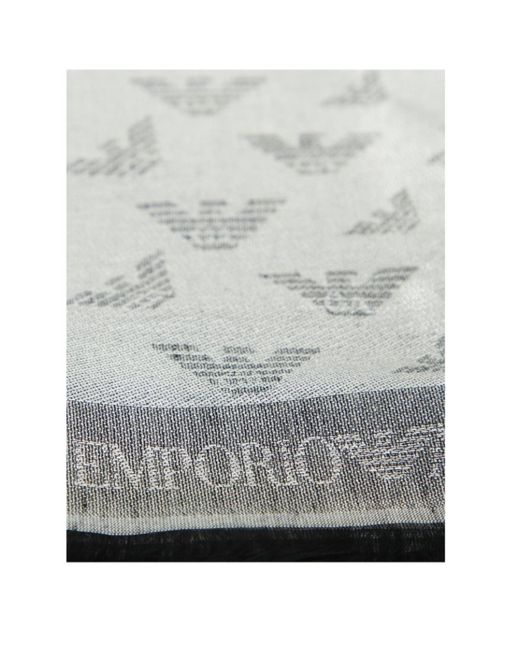 Emporio Armani White Logo Shawl
