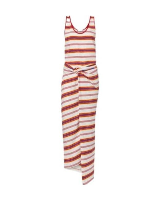 Rabanne White Striped Cotton-Blend Jersey Maxi Dress