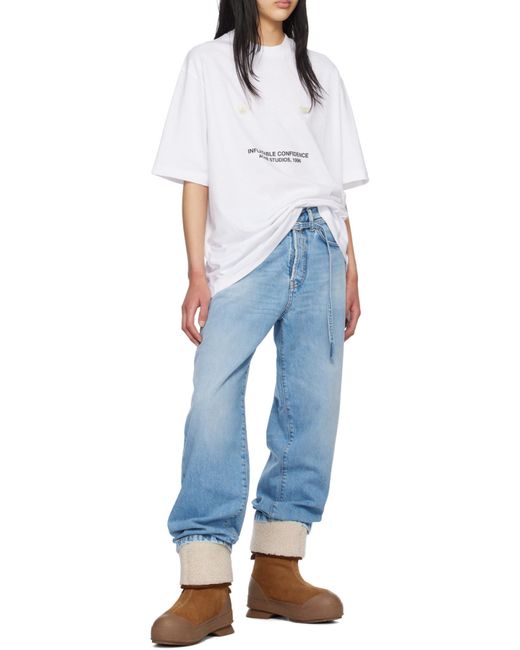 Acne Blue Loose Fit Straight Leg Jeans for men