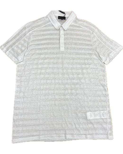 Emporio Armani White Short-Sleeved Polo Shirt for men