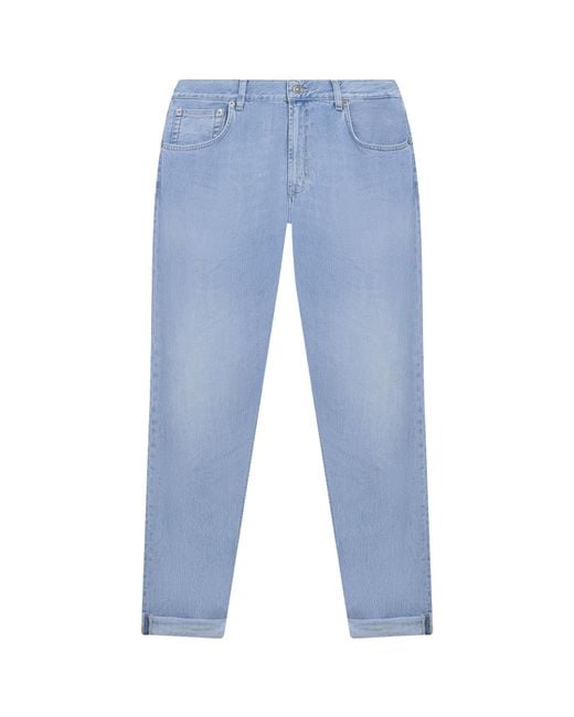 Dondup Blue Cuffed-Hem Denim Jeans for men