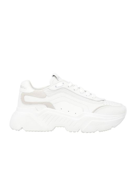 Dolce & Gabbana White Solid Color Sneakers