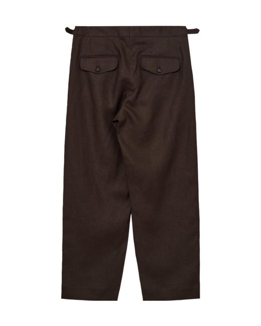 Bode Brown Side-Button Casual Pants for men