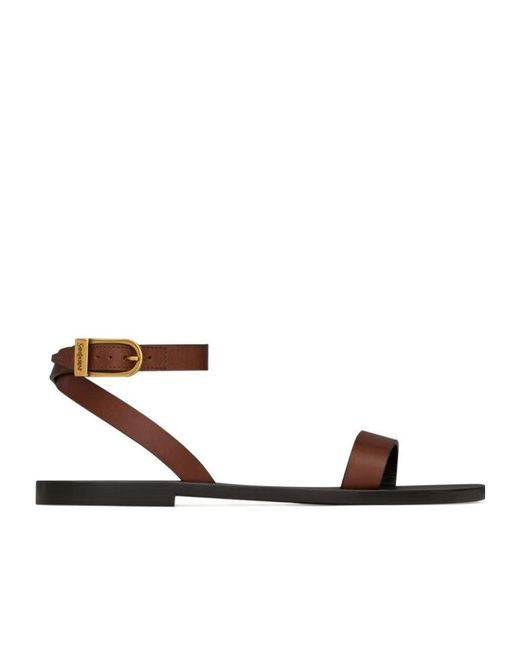 Saint Laurent White Sahara Sandals