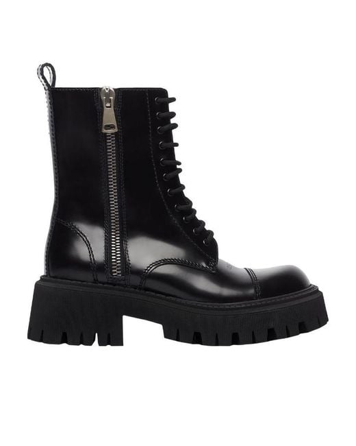 Balenciaga Black Tractor 20Mm Lace-Up Boot