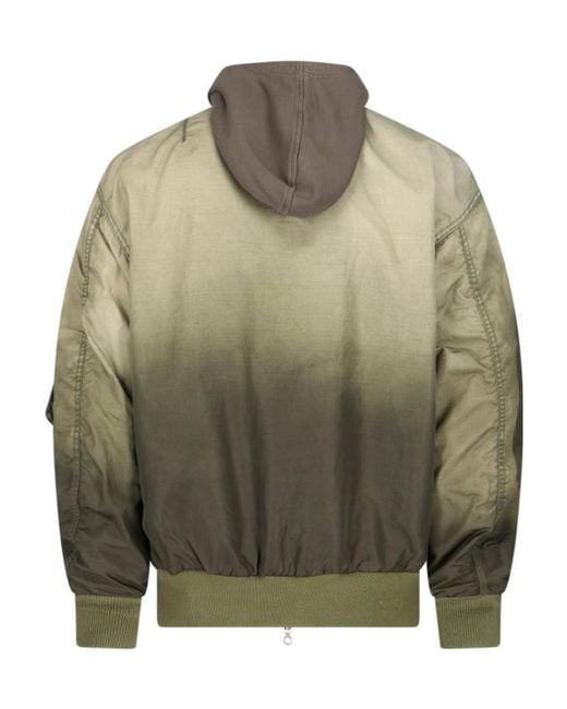 DIESEL Green J-Common Hooded Bomber Jacket for men