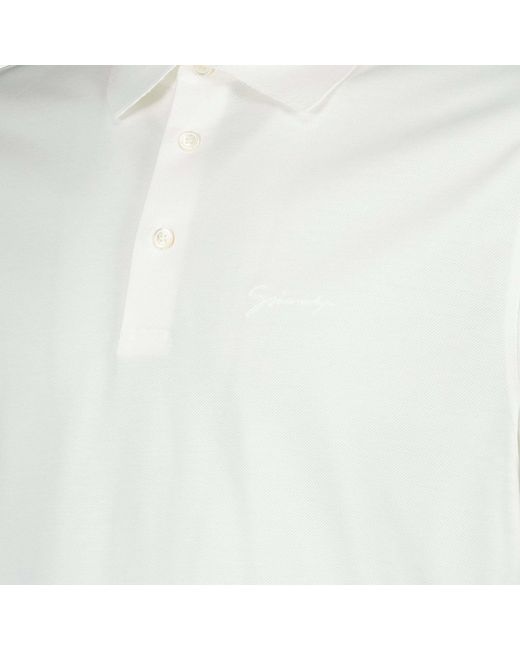 Givenchy White Logo Embroidered Short-Sleeved Polo Shirt for men