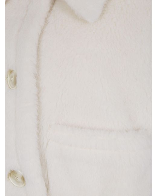 Max Mara White "Newterzo1" Cape
