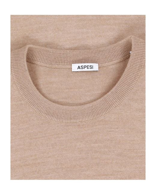 Aspesi Natural Lightweight Crew-Neck Knit Top
