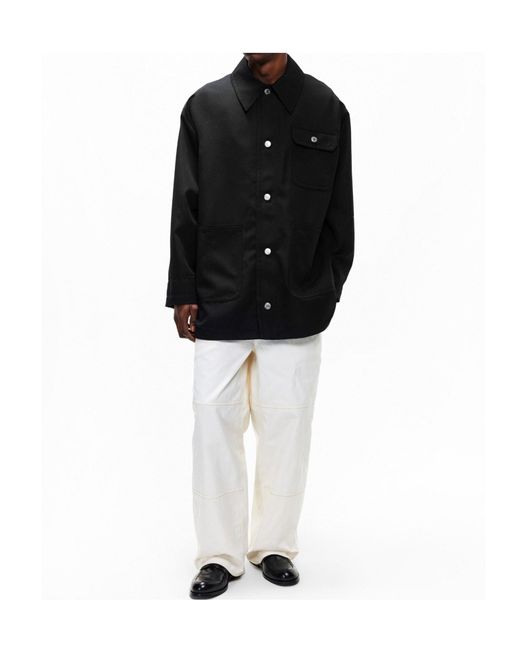 AMI Black Versatile Workwear Jacket for men