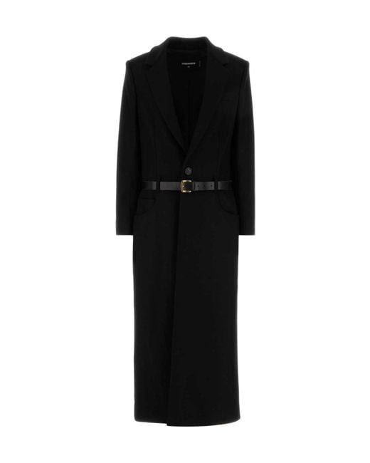 DSquared² Black Long-Sleeved Coat