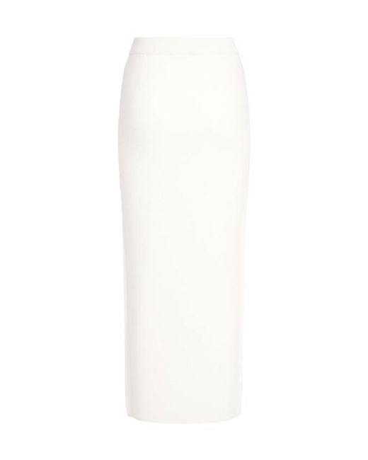 Max Mara White Knitted Mid-Length Skirt