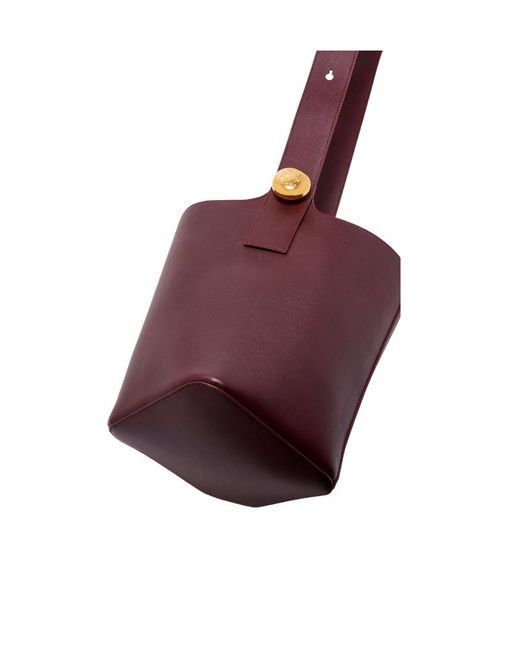 Loewe Red Medium Pebble Bucket Bag